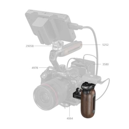 SmallRig 5237 - obustronny, drewniany uchwyt boczny, przykład użycia